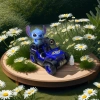 Blue cartoon water-spraying off-road vehicle toy, children's educational electric remote control car, children's toy details Picture